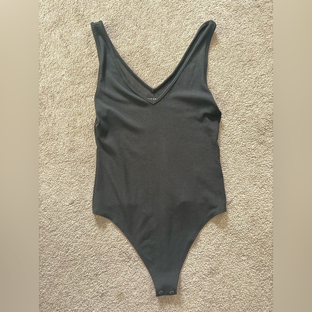 American Eagle Outfitters black V-Neck Bodysuit
